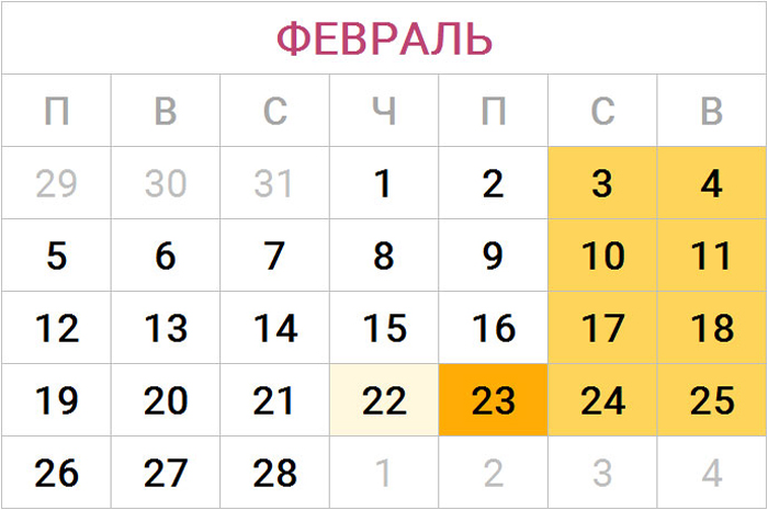 Сколько дней феврале 20 года